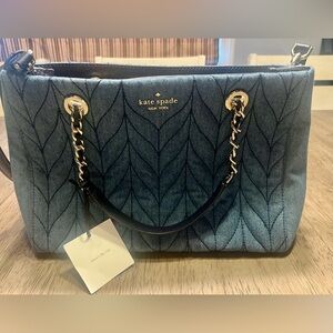 Authentic Kate Spade Quilted Denim Briar Lane Meena Satchel- NWT